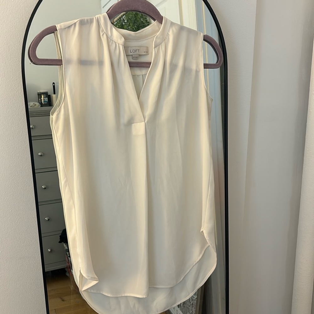 LOFT Sleeveless White Blouse